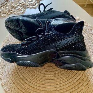 Steve Madden Maxima Black Rhinestone Sneakers